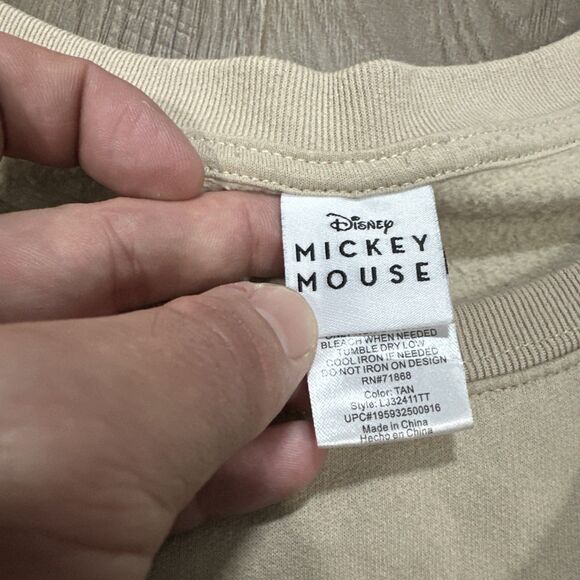 Freeze New York Disney Mickey Mouse Sweatshirt Embroidered Tan Size XL - Picture 5 of 6